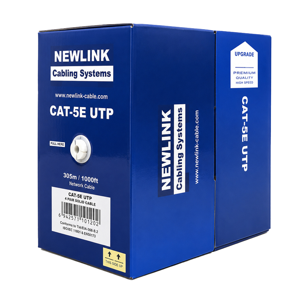 CABLE UTP CAT5E NEWLINK 305M - 4 PARES 24AWG GRIS PARA CONEXIONES RÁPIDAS DE REDES INTERIOR - 1