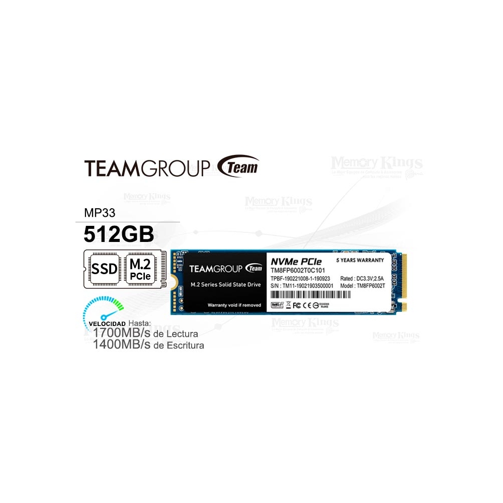 TEAMGROUP MP33 512GB M.2 PCIE SSD: VELOCIDAD Y RENDIMIENTO OPTIMIZADO PARA TU PC - 1