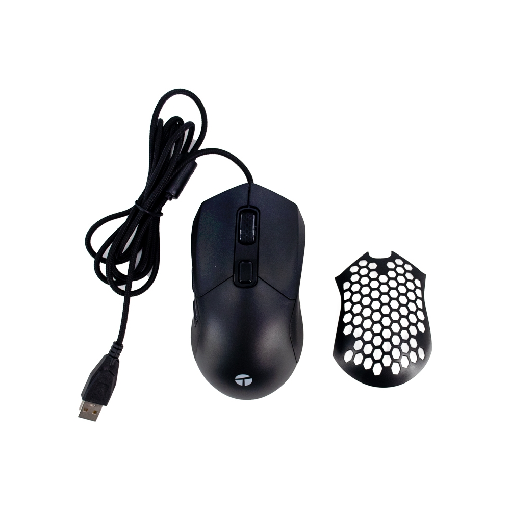 MOUSE GAMER TEROS CON DPI 7200, RGB, 7 BOTONES ÓPTICOS Y DISEÑO NEGRO ERGONÓMICO - 1