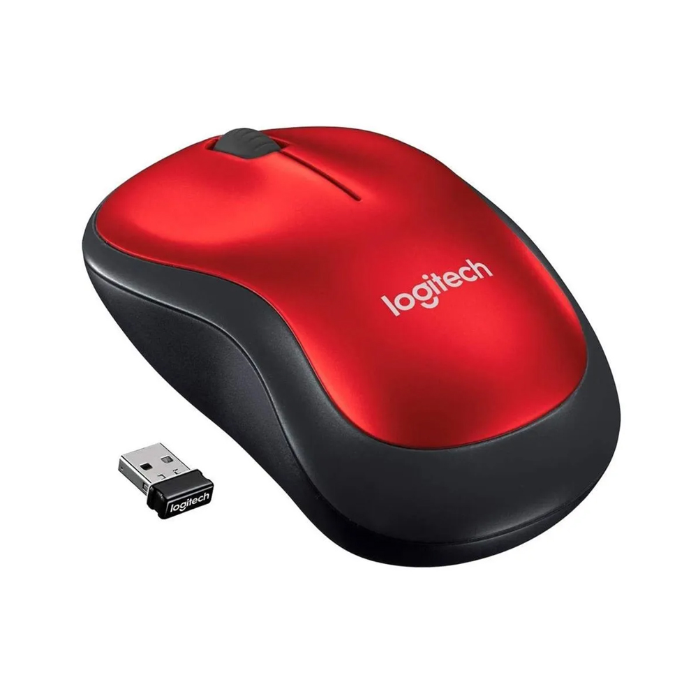 MOUSE INALAMBRICO LOGITECH M185 ROJO ERGONÓMICO CON CONEXIÓN USB Y DISEÑO COMPACTO PARA COMODIDAD DIARIA - 1
