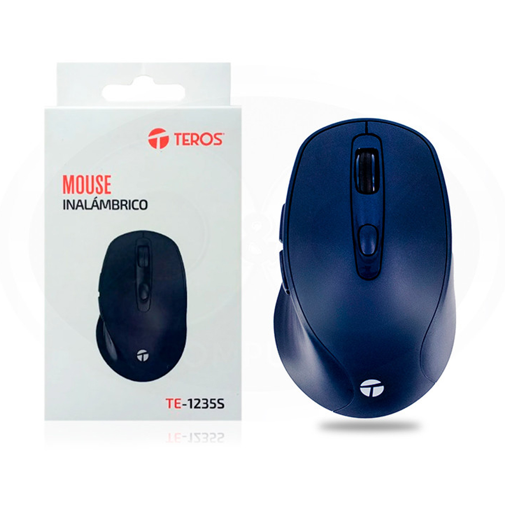 MOUSE INALÁMBRICO TEROS TE-1235S 2.4GHZ - 6 BOTONES, USB, COLOR AZUL, PRECISIÓN Y COMODIDAD - 1