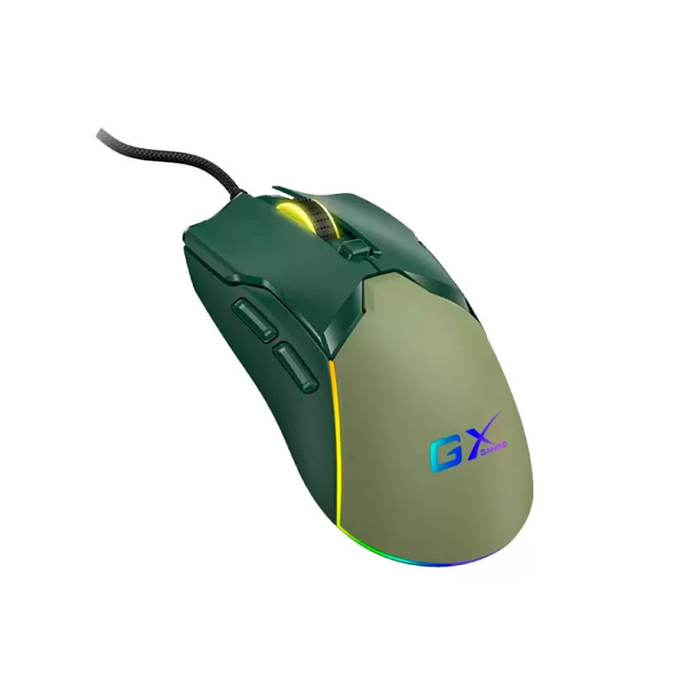 MOUSE GENIUS GX SCORPION M700 RGB ARMY GREEN - 7200 DPI, 6 BOTONES PROGRAMABLES Y MEMORIA INTEGRADA - 1
