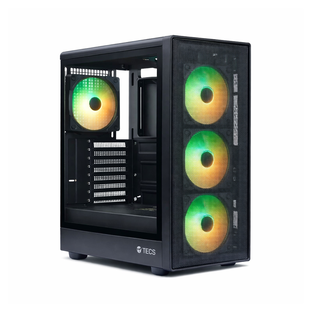 CAJA GAMER TEROS TE-1323G, COMPATIBILIDAD ITX/M-ATX/ATX, ESPACIO PARA 3.5' Y 2.5', COLOR NEGRO - 1