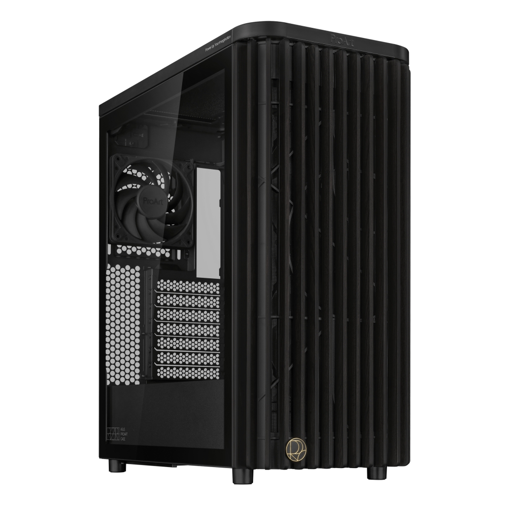 FUNDA ASUS PA401 EN NEGRO CON ACABADO DE MADERA Y LATERALES DE VIDRIO TEMPLADO - DISEÑO ELEGANTE - 1