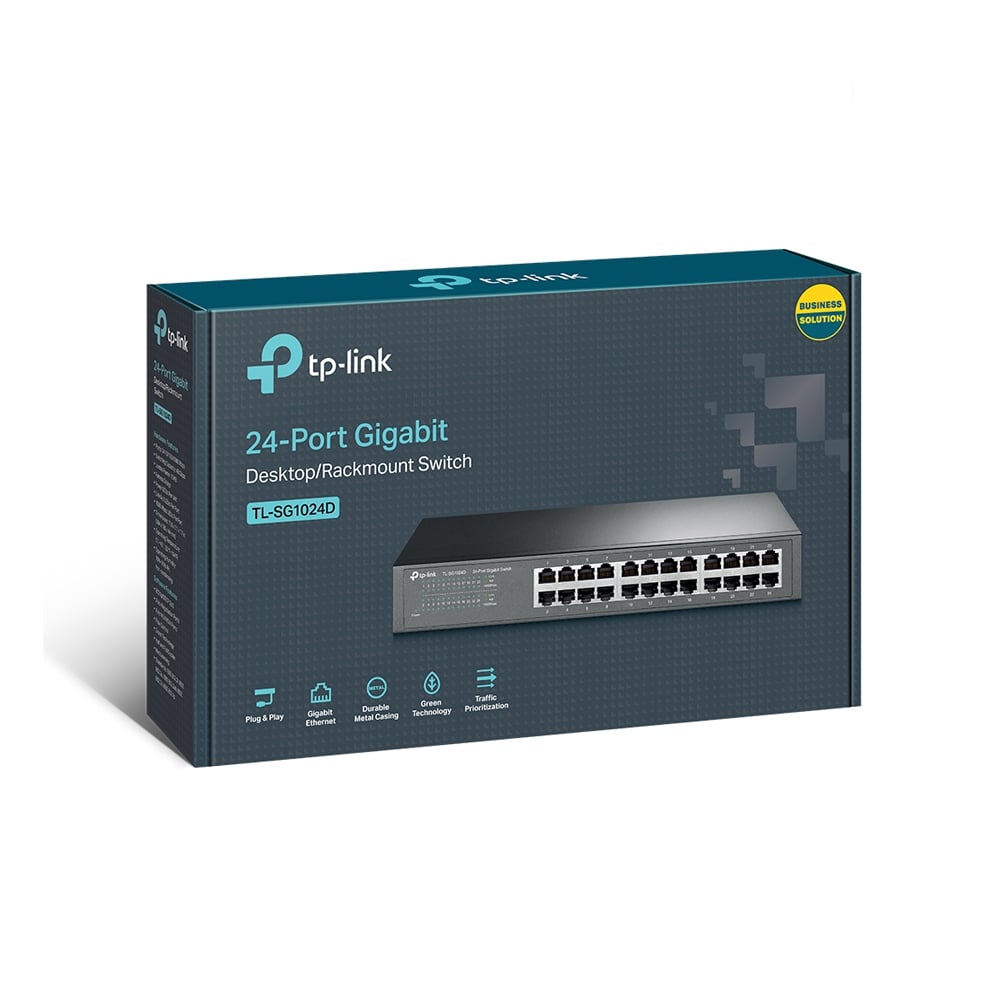 CONMUTADOR TP-LINK TL-SG1024D DE 24 PUERTOS GIGABIT PARA SOBREMESA Y MONTAJE EN RACK - 1