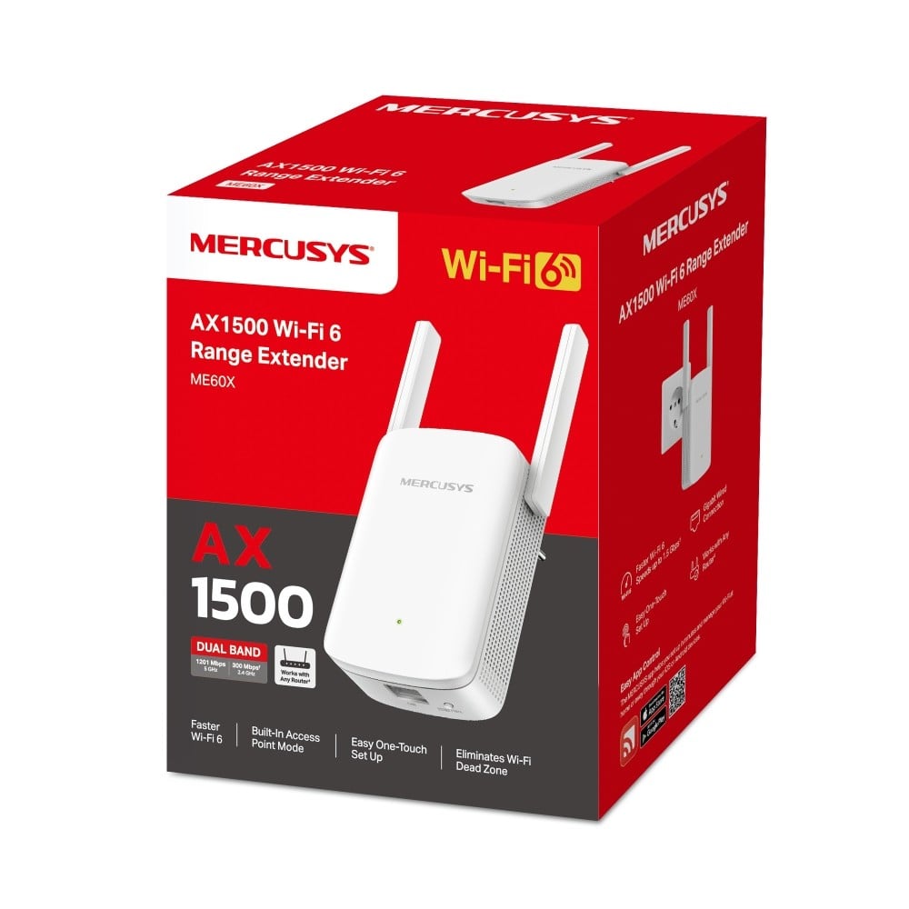 TP-LINK MERCUSYS ME60X - ROUTER WIFI 6, 2X FIXED, ALTO RENDIMIENTO Y CONEXIÓN ESTABLE - 1