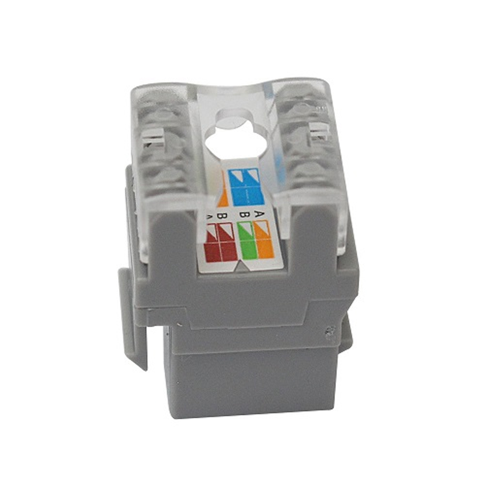 CONECTOR KEYSTONE JACK CAT6A 100 DE NEWLINK - RENDIMIENTO AVANZADO EN COLOR GRIS PARA RED DE ALTA VELOCIDAD - 1