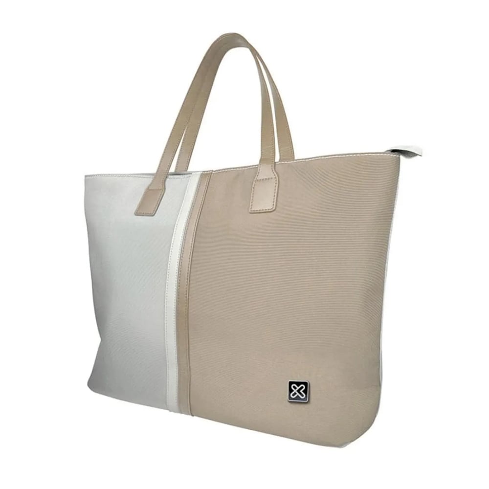 KLIP XTREME KLB-461BG: FUNDA PARA PORTÁTIL 15.6' EN 1200D POLIÉSTER BEIGE/BLANCO PARA MUJERES - 1