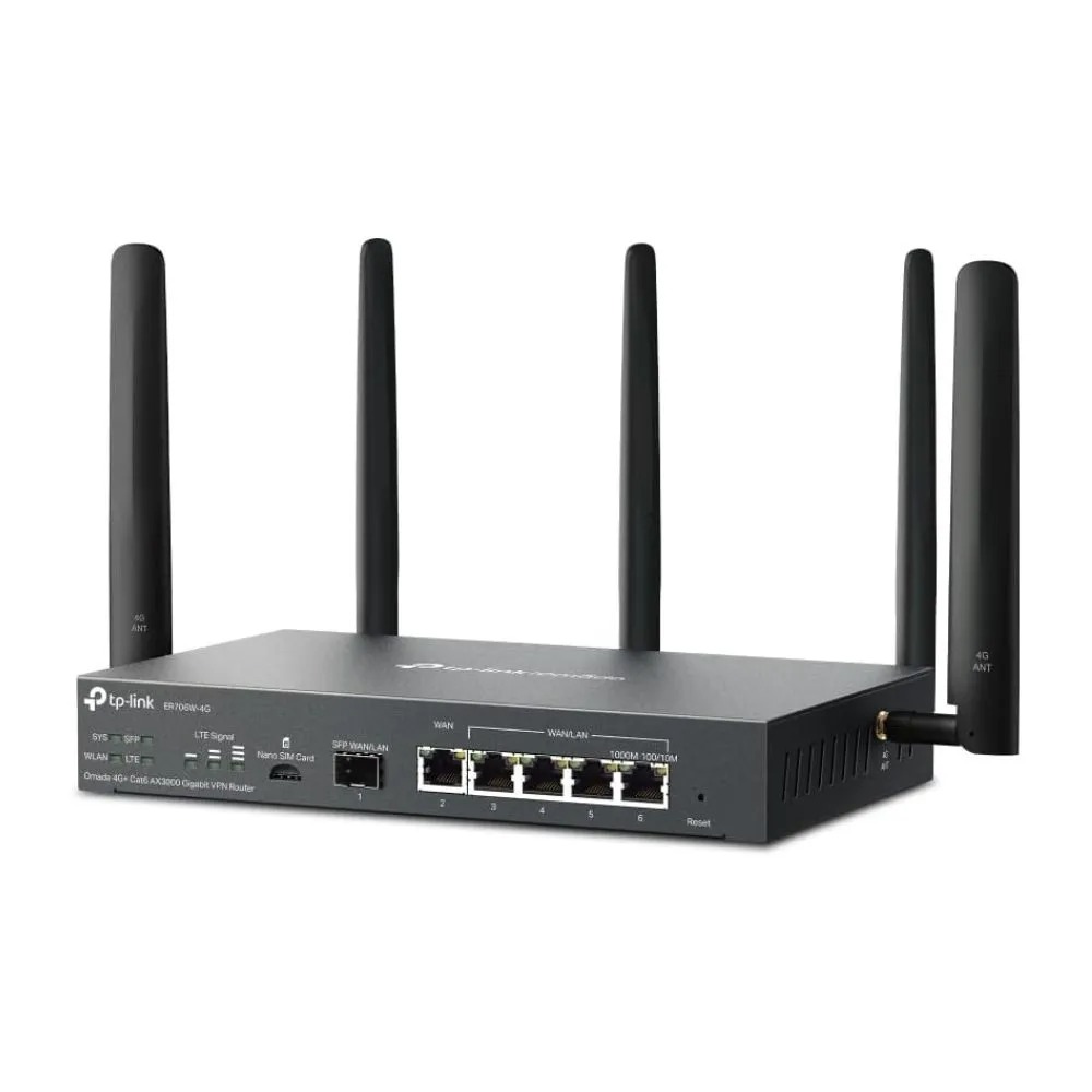 ENRUTADOR INALÁMBRICO TP-LINK ER706W, WI-FI 6, 4 PUERTOS 1GBE, DOBLE BANDA PARA ALTA VELOCIDAD - 1