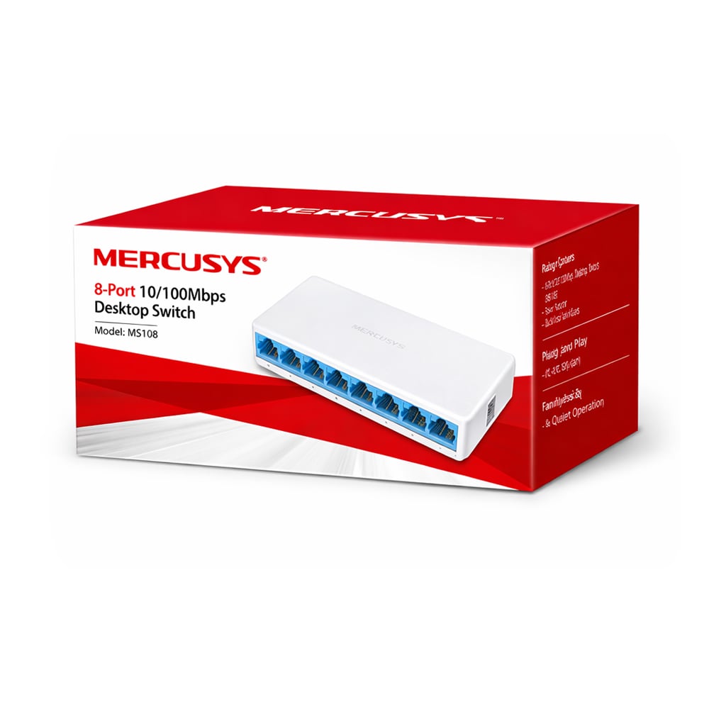 SWITCH DE ESCRITORIO MERCUSYS MS108 8 PUERTOS 10/100 MBPS - 1