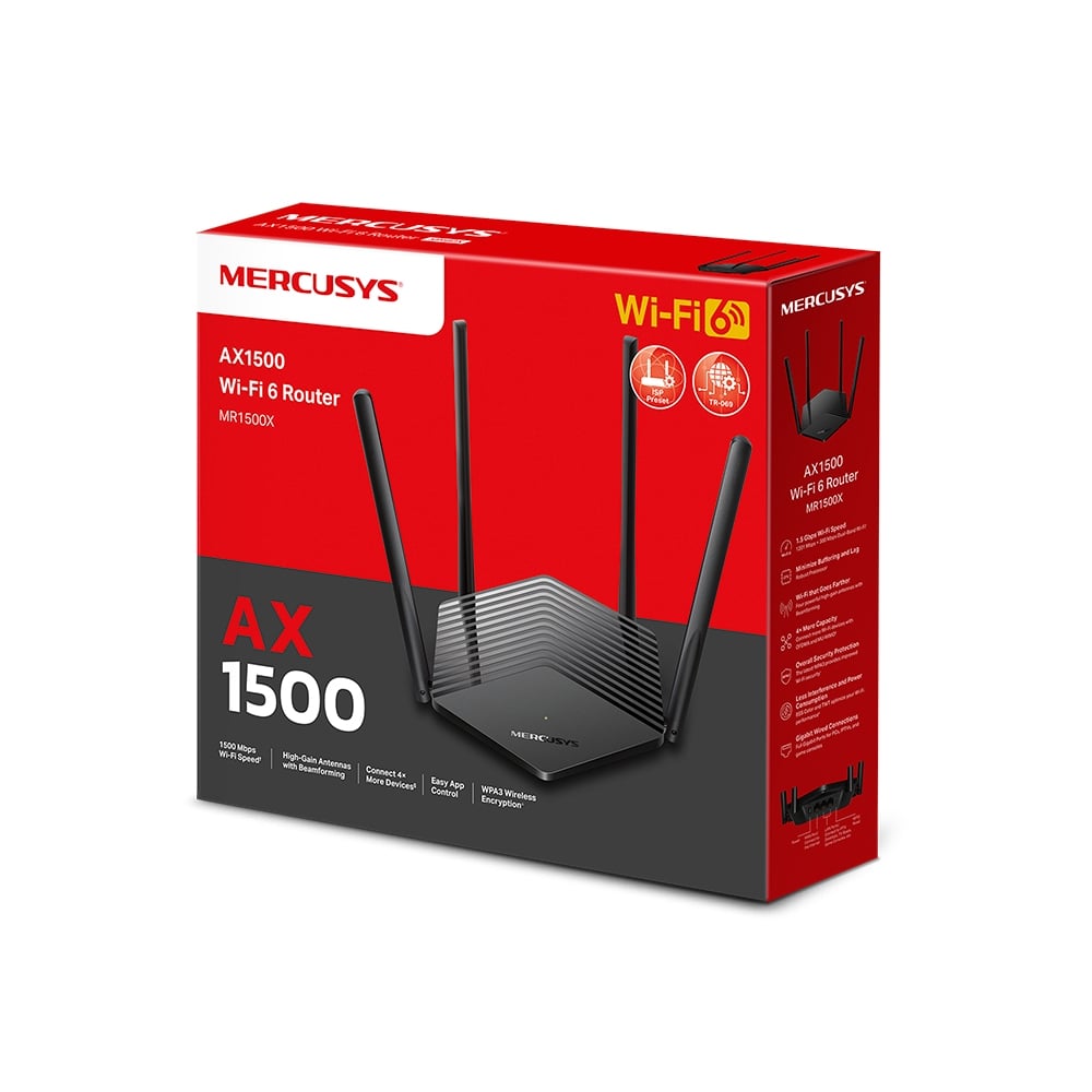 ROUTER TP-LINK MERCUSYS MR62X AX1500 DUAL-BAND, ALTA VELOCIDAD Y CONEXIÓN ESTABLE PARA TU HOGAR - 1
