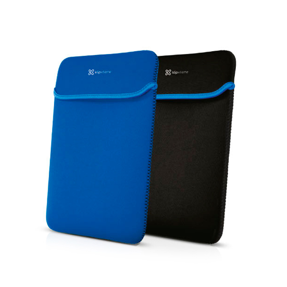 FUNDA PARA PORTÁTIL KLIP XTREME 14.1” DE NEOPRENO REVERSIBLE EN NEGRO Y AZUL - 1