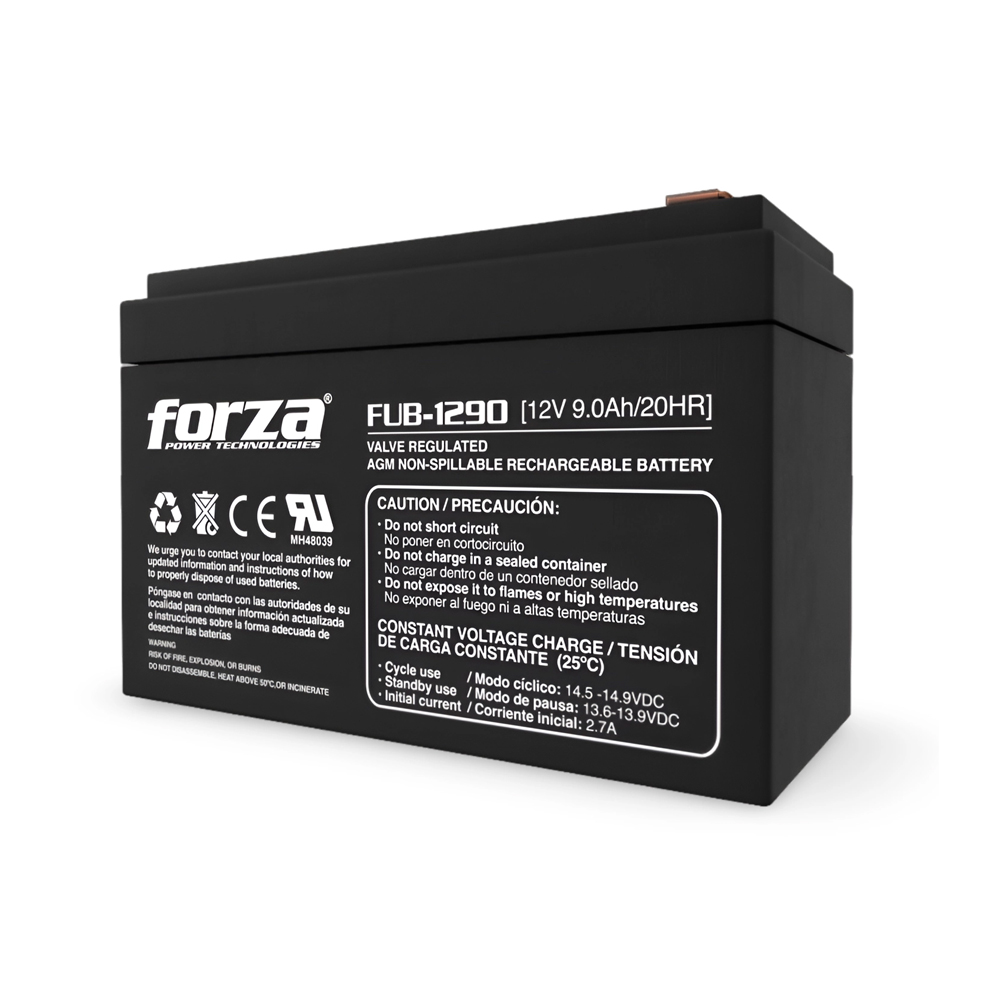 BATERÍA FORZA FUB-1290 12V 9AH - POTENTE Y FIABLE PARA TUS DISPOSITIVOS ELECTRÓNICOS - 1