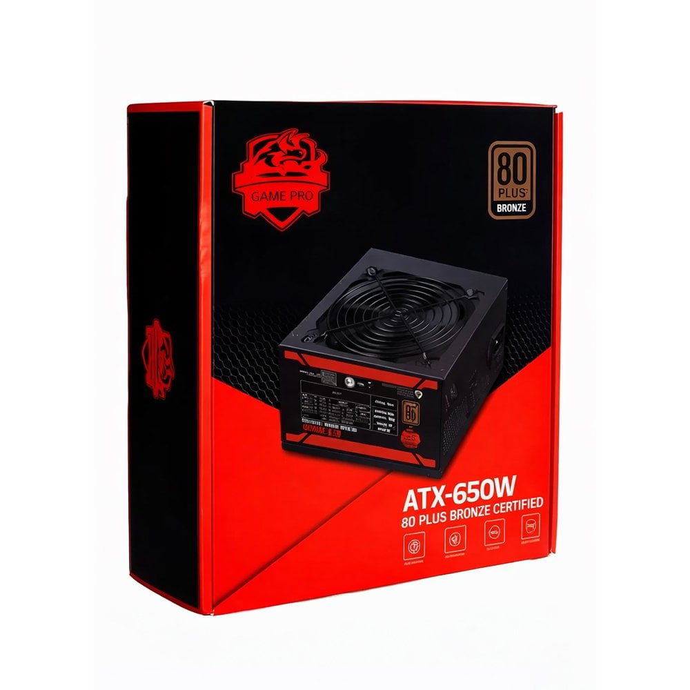 FUENTE DE PODER GAME PRO 650W 80 PLUS BRONZE - EFICIENCIA ENERGÉTICA ATX IDEAL PARA GAMING - 1