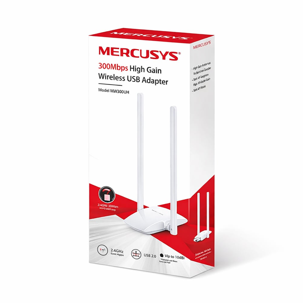 ADAPTADOR DE RED MERCUSYS MW300UH USB 2.0 802.11B/G/N - 1