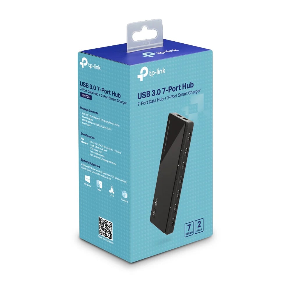 HUB USB TP-LINK UH720 DE 7 PUERTOS, ALTA VELOCIDAD 5GBPS, COMPACTO Y VERSÁTIL PARA TUS DISPOSITIVOS. - 1
