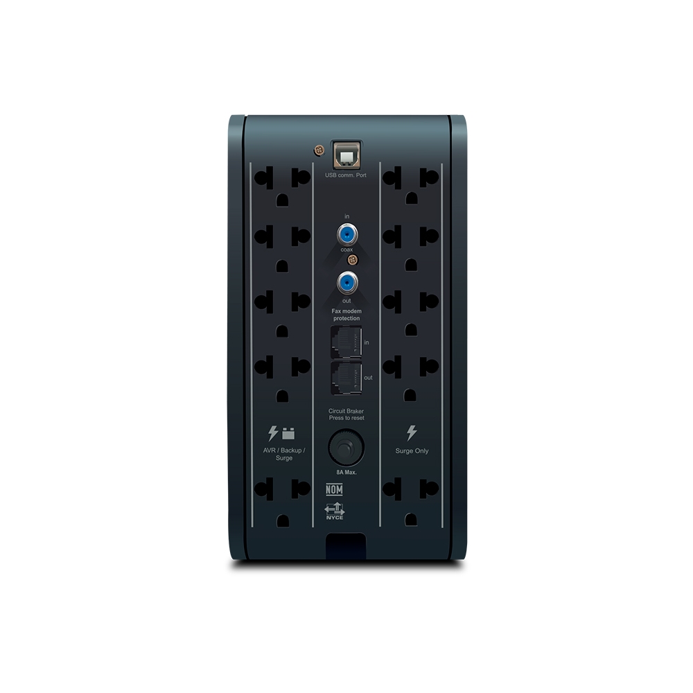 UPS R-SMART 1010I 1000VA/500W - 30MIN AUTONOMÍA, 10 SALIDAS, 5 USB-A, 1 USB-C, COLOR NEGRO - 1
