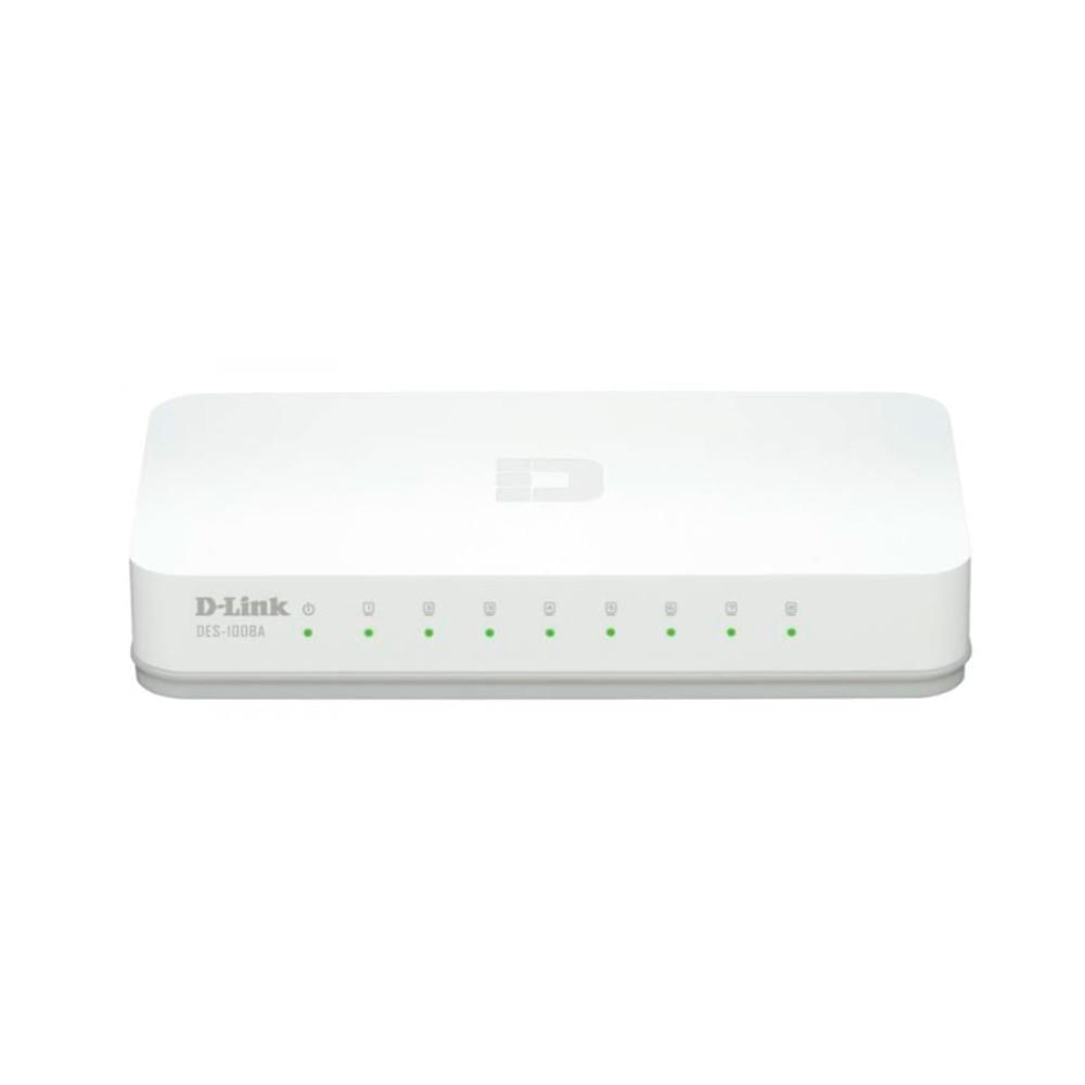 SWITCH D-LINK DES-1008A DE 8 PUERTOS 10/100MBPS PARA CONEXIÓN ESTABLE Y RÁPIDA EN REDES LOCALES - 1