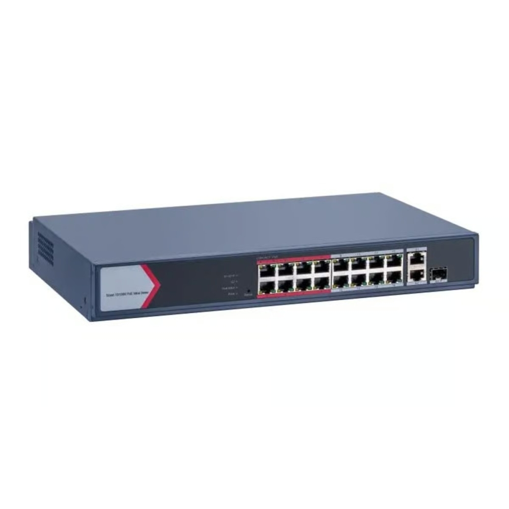 CONMUTADOR INTELIGENTE HIKVISION DS-3E1518P-SI POE+ 16 PUERTOS 10/100/1000 + 2 GIGABIT SFP - 1