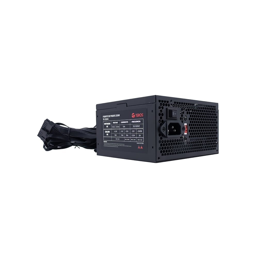 FUENTE DE ALIMENTACIÓN TEROS TE-1324S ATX 250W 115V/230V - EFICIENCIA Y ESTABILIDAD PARA TU PC - 1