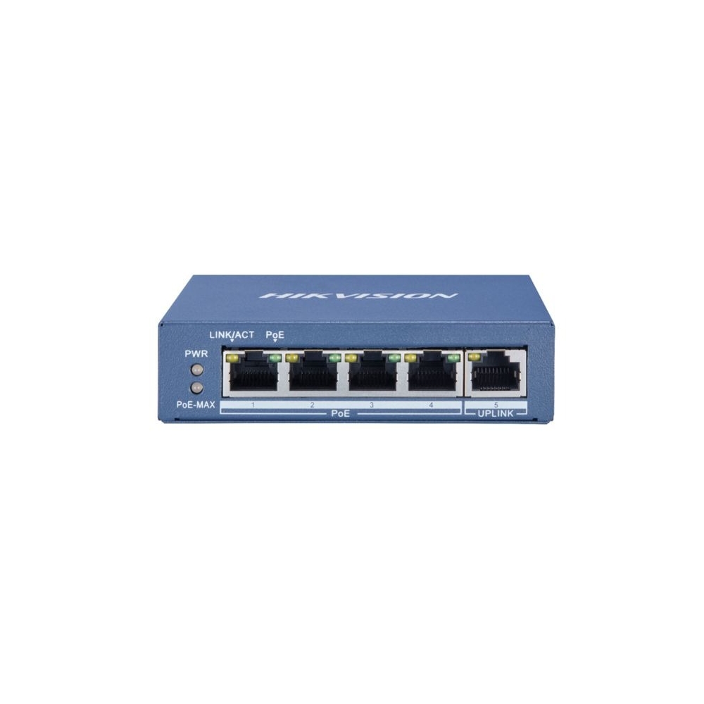 SWITCH HIKVISION DE 4 PUERTOS - CONEXIÓN RÁPIDA Y FIABLE PARA TU RED DOMÉSTICA O EMPRESARIAL - 1