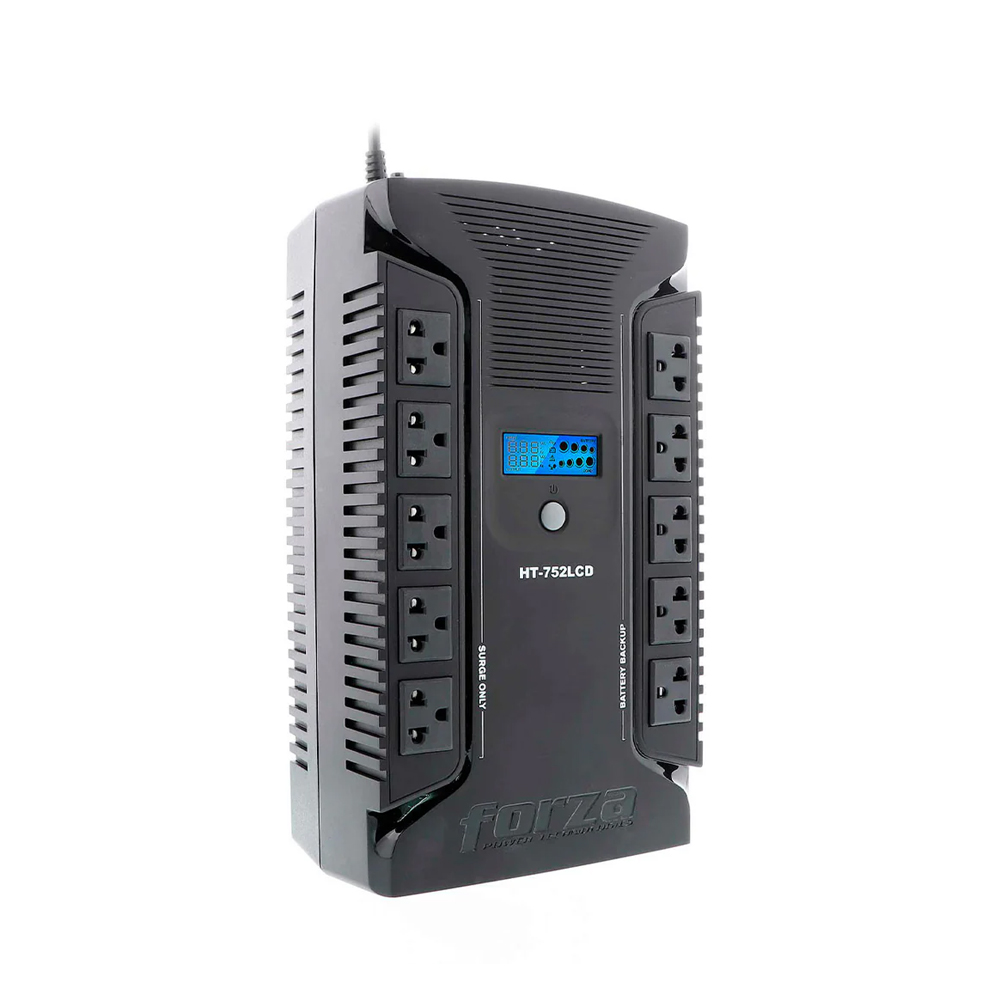 FORZA HT-752LCD UPS 750VA 450W - PROTECCIÓN AVANZADA, 10 SALIDAS, DISPLAY LCD, CONEXIÓN ON-LINE - 1