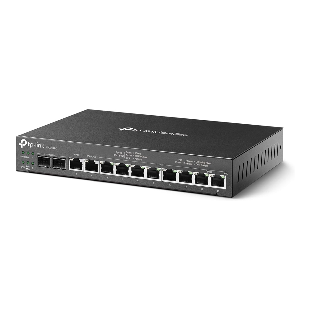 ROUTER TP-LINK ER7212PC V1 DE 8 PUERTOS, 1GBE, 4 WAN, IDEAL PARA MONTAJE EN PARED Y REDES RÁPIDAS - 1