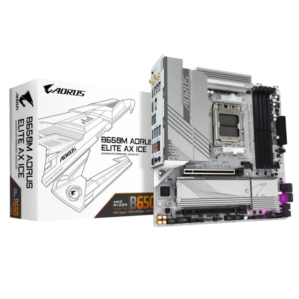 PLACA BASE GIGABYTE B650M ELITE AX - AM5, DDR5 8000MHZ, M.2, 256GB - ALTA VELOCIDAD Y RENDIMIENTO - 1