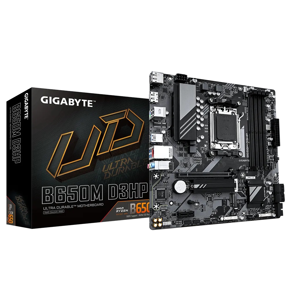 GIGABYTE B650M-D3HP-AX PLACA BASE AM5 DDR5 7600 MHZ CON SOPORTE 192GB Y CONECTIVIDAD AX - 1