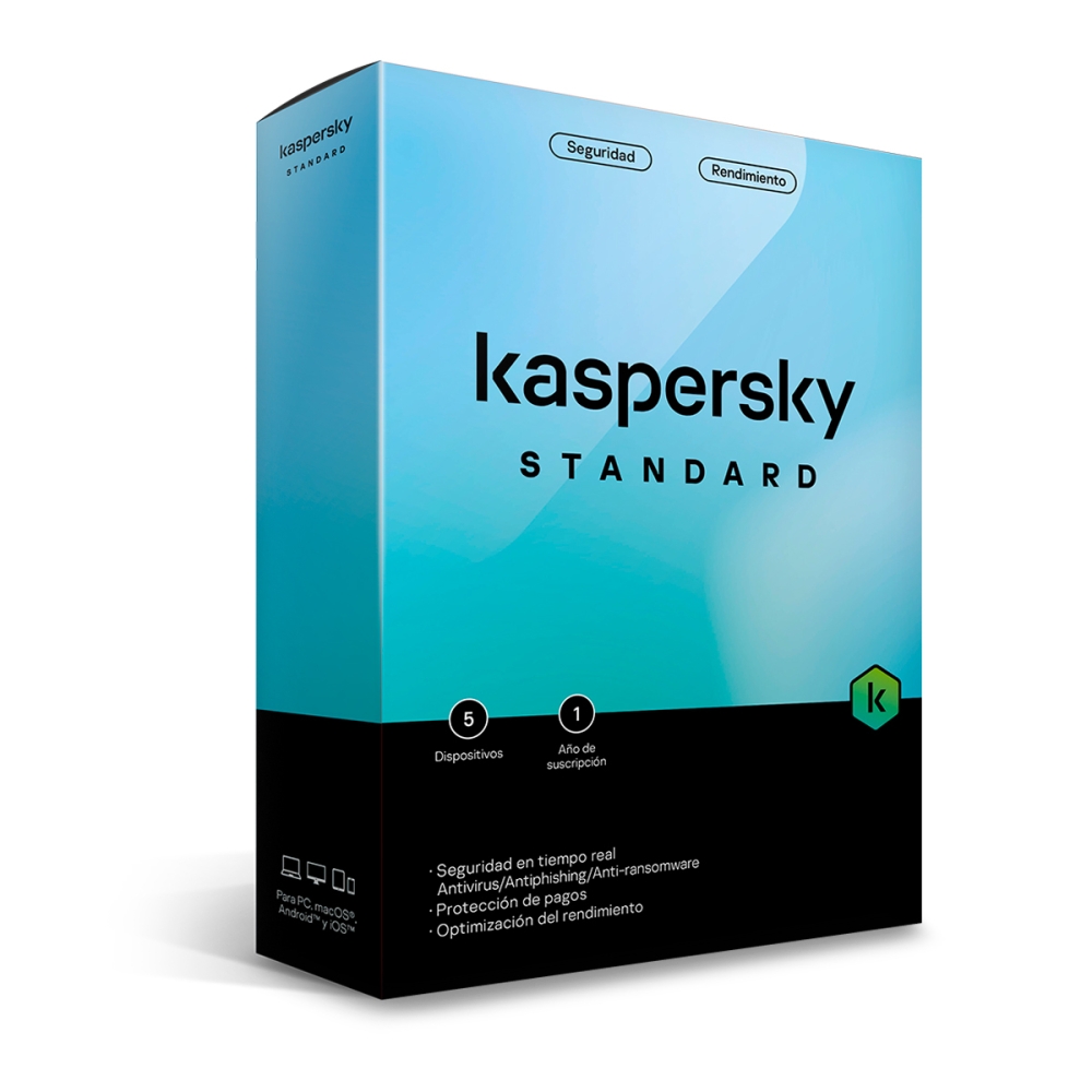LICENCIA KASPERSKY 1 USUARIO / 5 DISPOSITIVOS - SEGURIDAD INTEGRAL MULTIPLATAFORMA POR 1 AÑO - 1