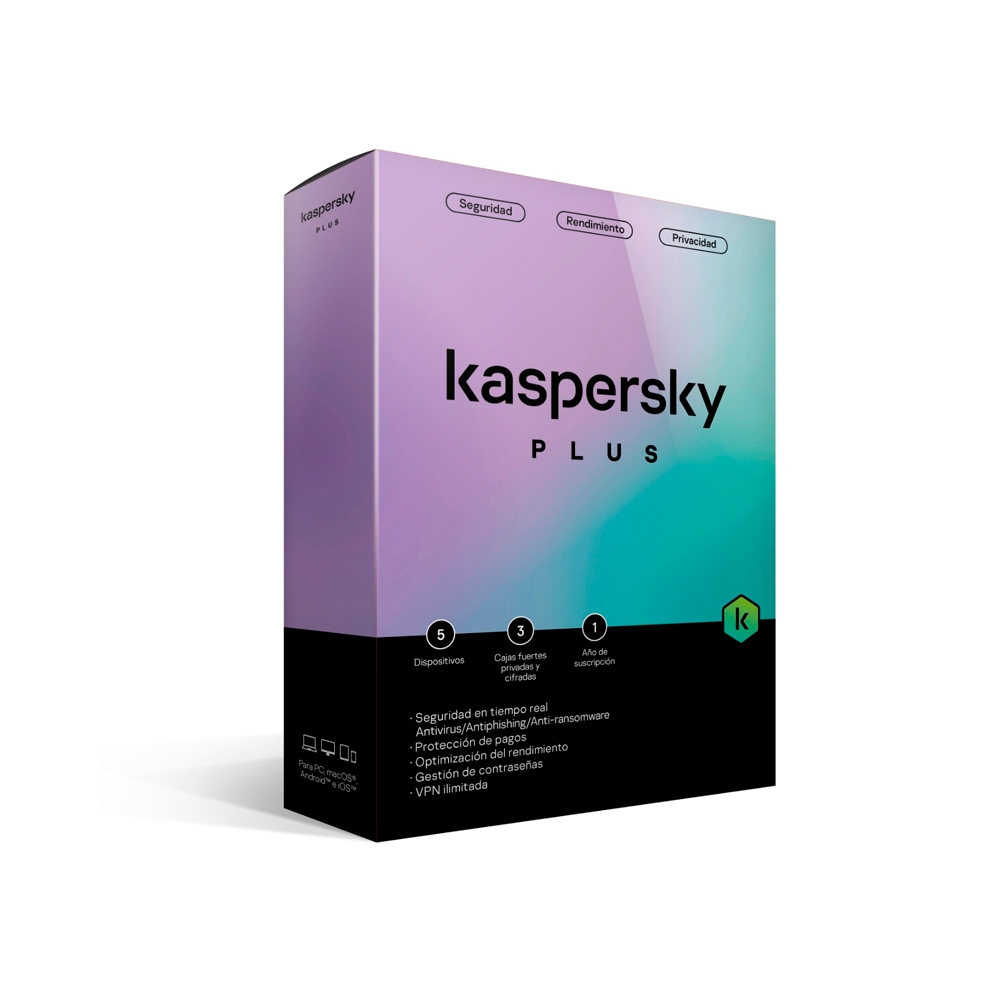 KASPERSKY PLUS LATINOAMÉRICA - LICENCIA DE 5 DISPOSITIVOS, PROTECCIÓN TOTAL PARA TU SEGURIDAD - 1