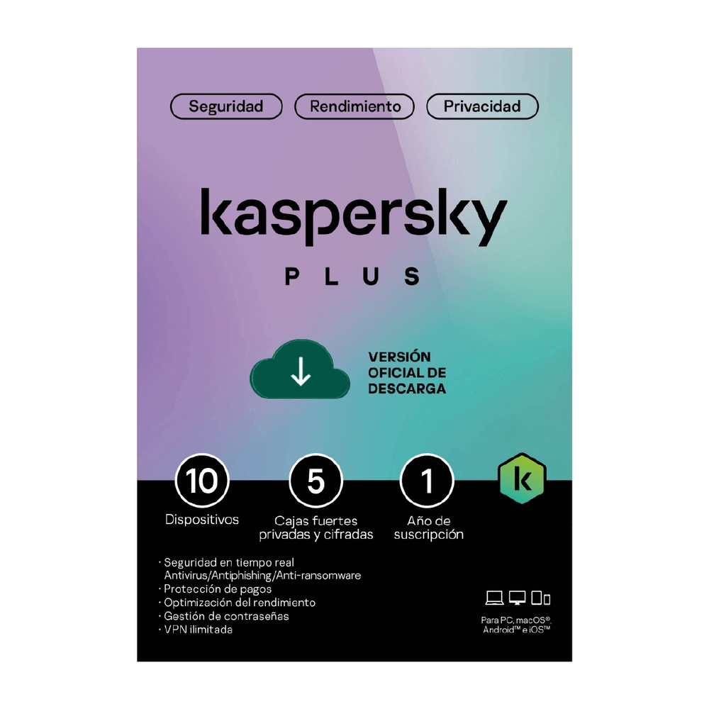 KASPERSKY PLUS LATAM 10 DISPOSITIVOS - PROTECCIÓN AVANZADA PARA TODA TU FAMILIA - 1