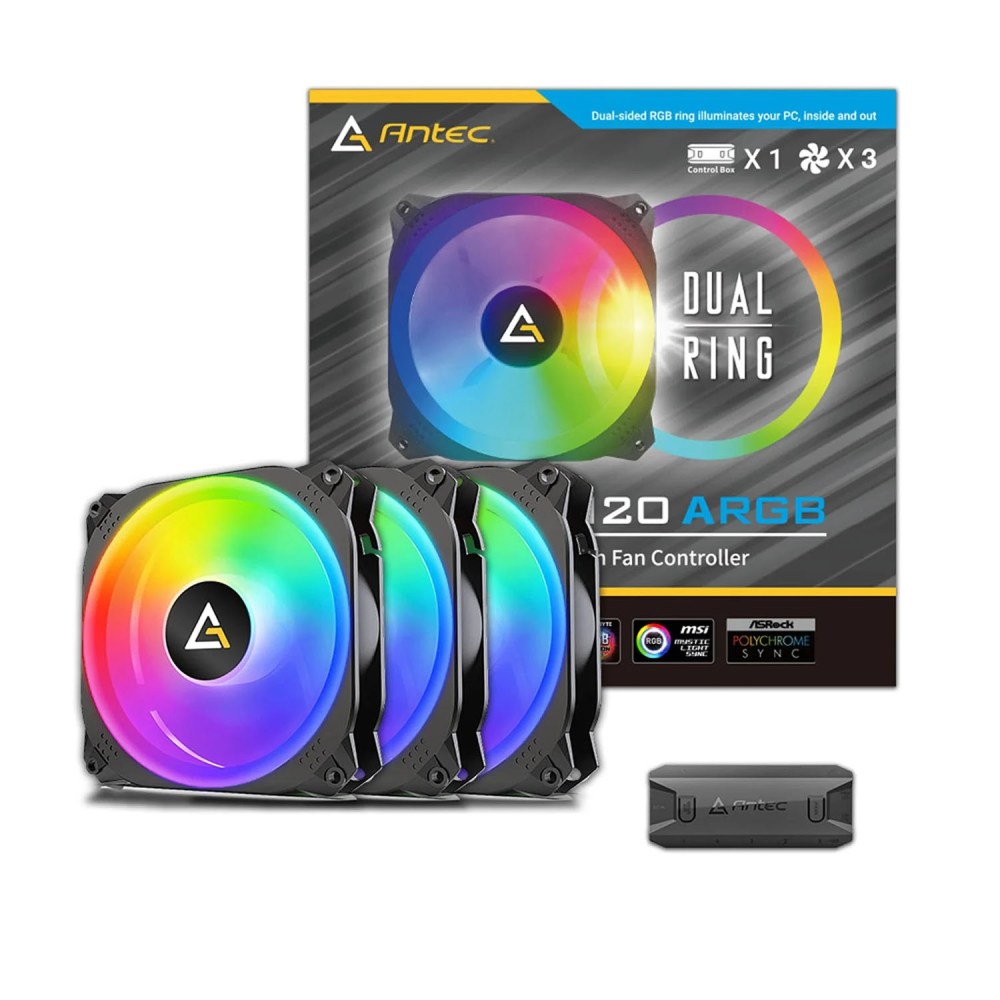 VENTILADOR RGB ANTEC PRIXM X 120 - 3 VENTILADORES DE 120MM CON ILUMINACIÓN PERSONALIZABLE - 1