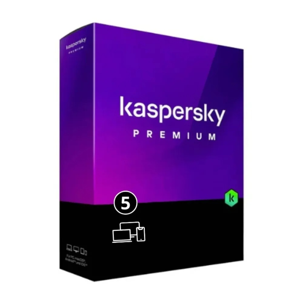 KASPERSKY PREMIUM 5 DISPOSITIVOS - PROTECCIÓN TOTAL POR 1 AÑO, SEGURIDAD AVANZADA Y FÁCIL USO - 1