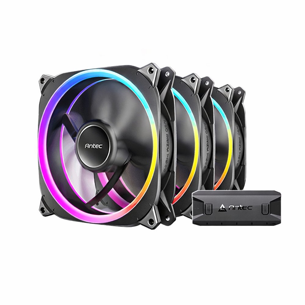 VENTILADOR ANTEC NEO PRIZM T3 120MM RGB - PAQUETE DE 3, ALTA VELOCIDAD Y ILUMINACIÓN PERSONALIZABLE - 1