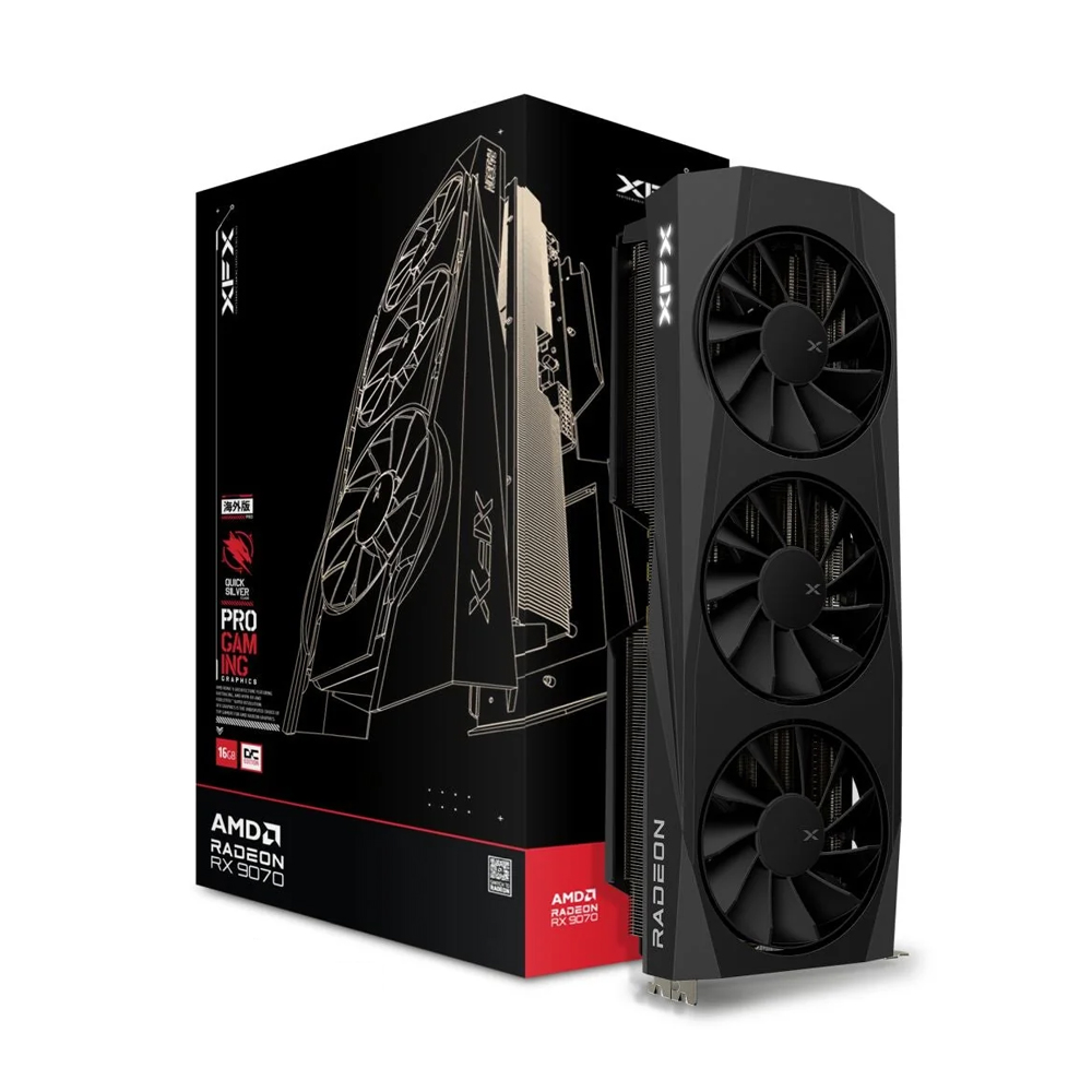 TARJETA GRÁFICA XFX RADEON RX 9070 16GB 256-BIT OVERCLOCK, RENDIMIENTO Y ESTILO QUICKSILVER - 1
