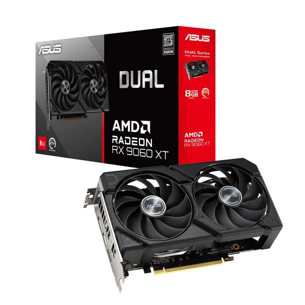TARJETA DE VIDEO ASUS DUAL RX 9060 XT 16GB GDDR6 BLANCAS CON HDMI Y DP PARA GAMING - 1
