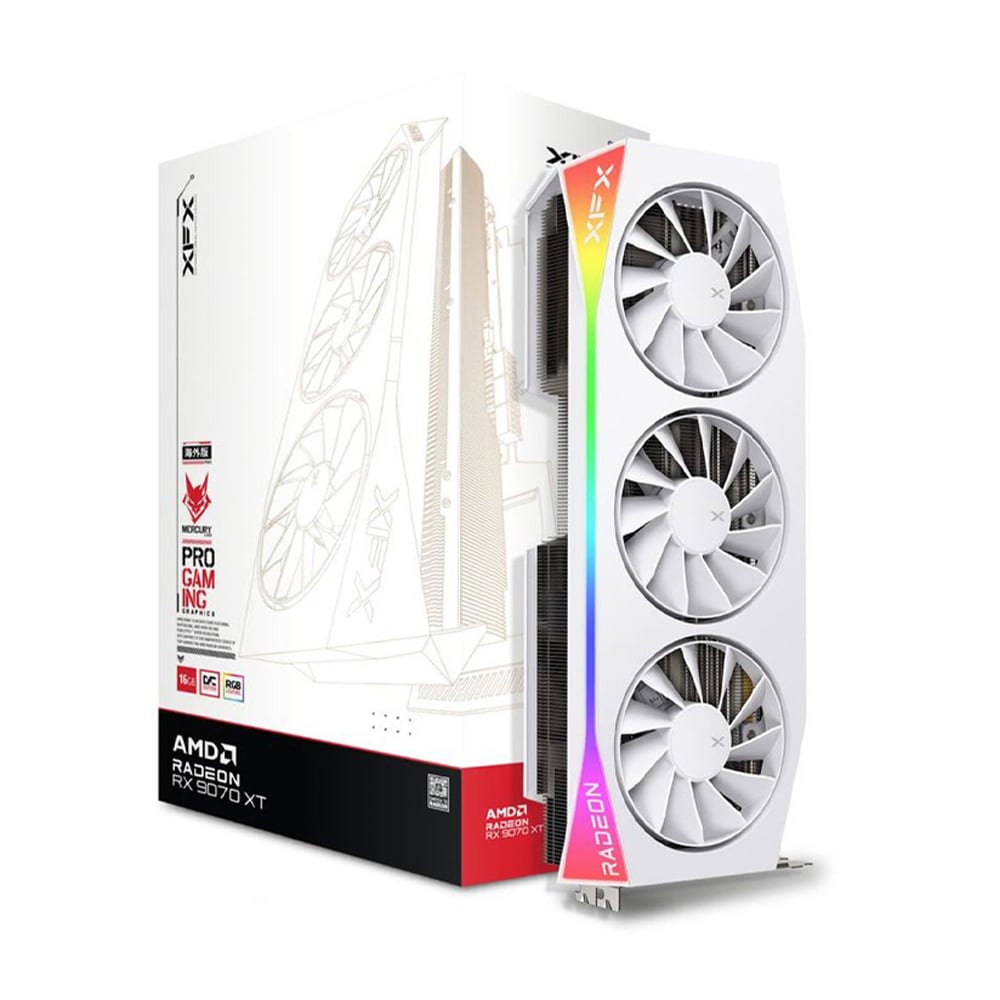 XFX RADEON RX 9070 XT 16GB 256-BIT - TARJETA GRÁFICA RGB DE ALTO RENDIMIENTO PARA GAMING - 1