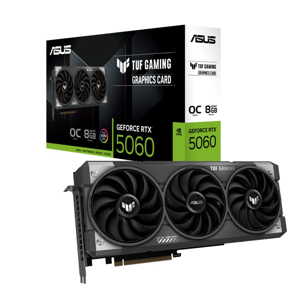 TARJETA GRÁFICA ASUS TUF RTX 5060, 8GB GDDR7, PCIE 5.0, HDMI Y DISPLAYPORT, IDEAL PARA GAMERS - 1