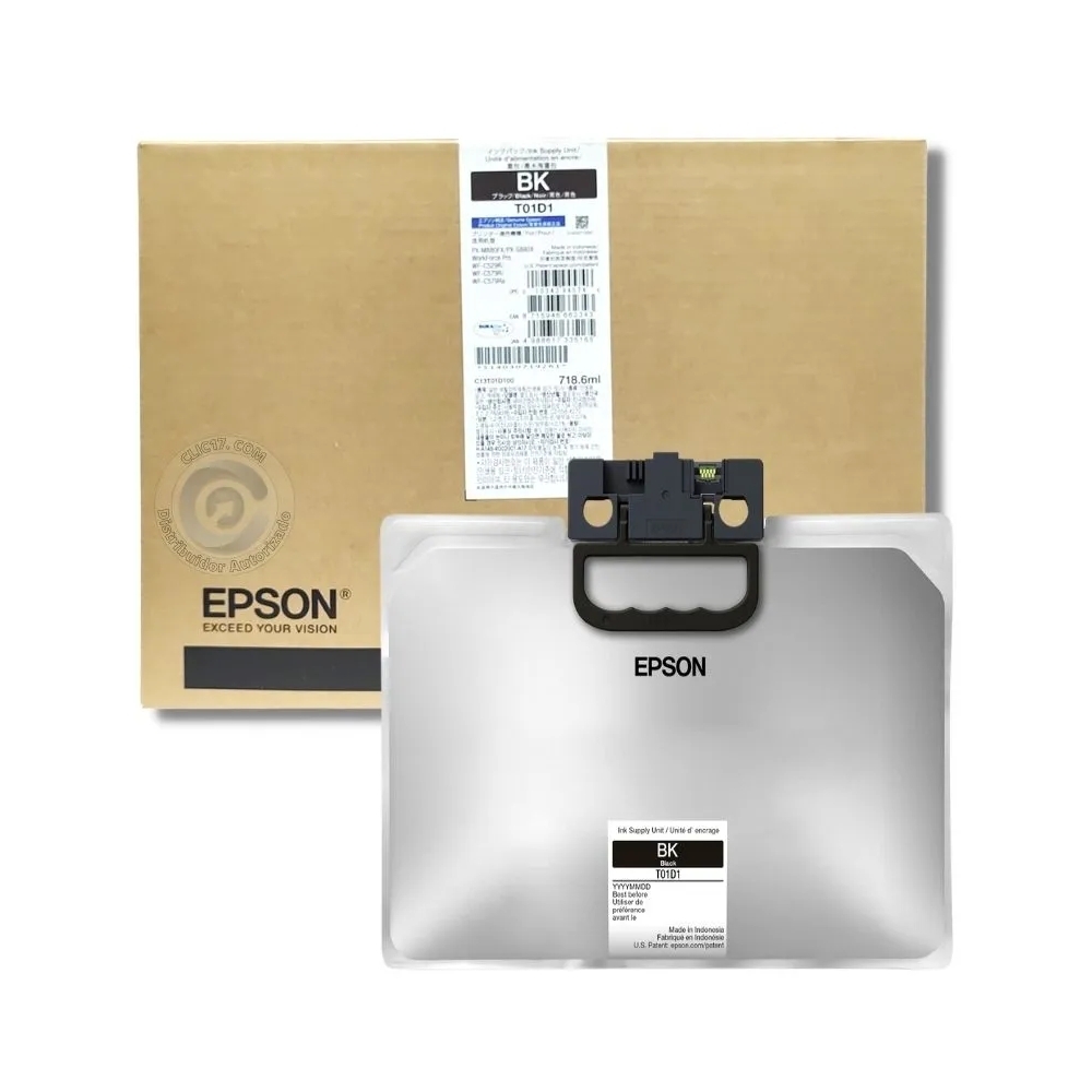 TINTA EPSON DURABRITE ULTRA T01D PARA IMPRESORA - ALTA CALIDAD, TINTA NEGRA DE LARGA DURACIÓN - 1