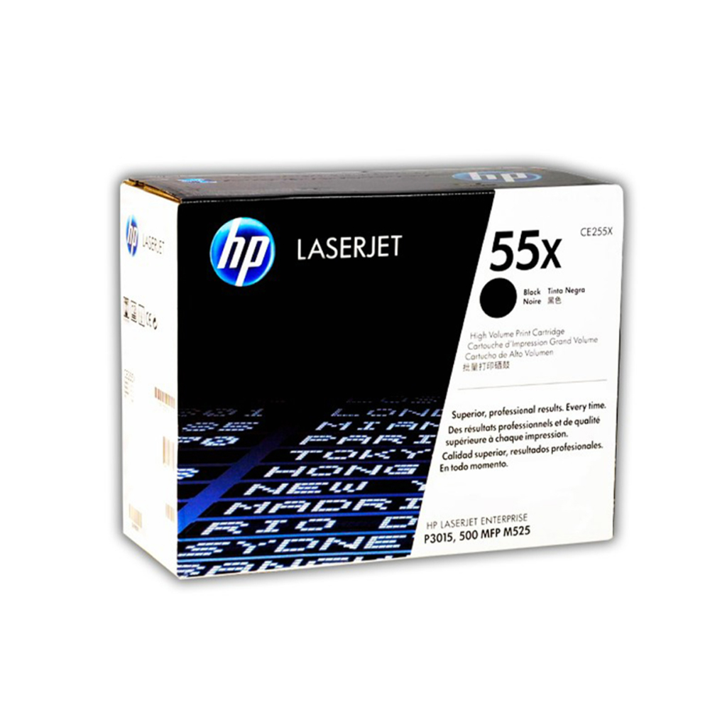 TONER HP CE255X 55X CAPACIDAD 12.5KPG COLOR NEGRO - 1