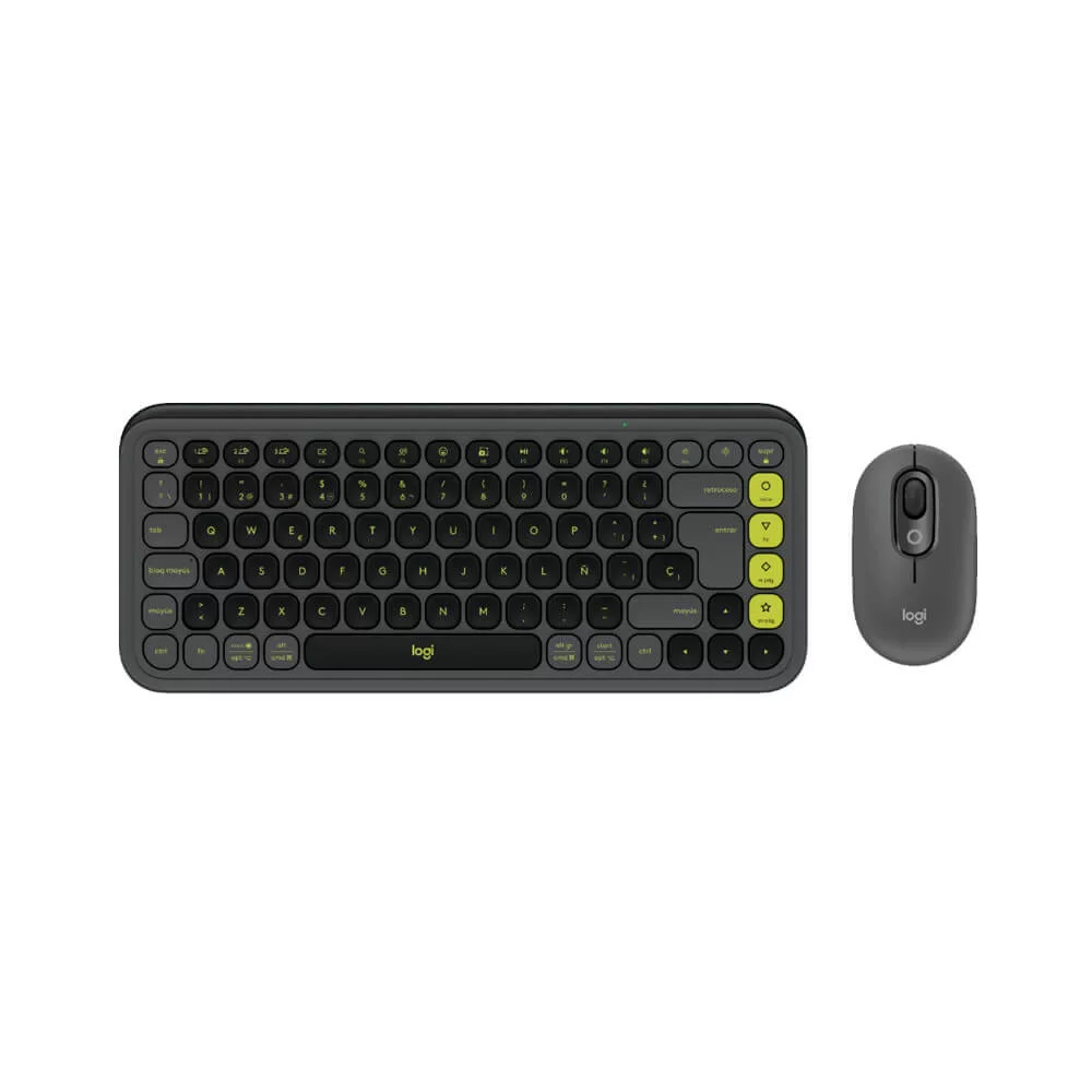 TECLADO Y MOUSE LOGITECH POP ICON BLUETOOTH WIRELESS - DISEÑO CO-PILOT GRAPHITE, COMODIDAD Y ESTILO - 1
