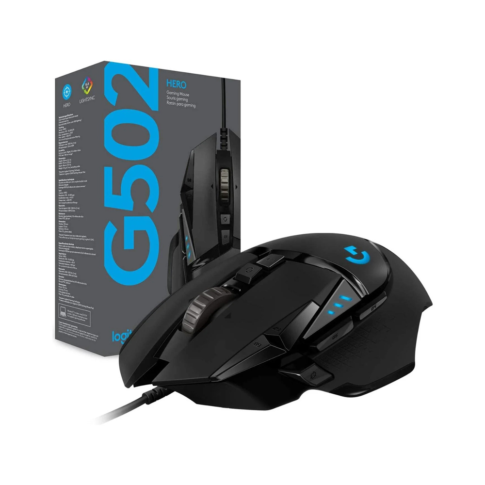 MOUSE GAMING LOGITECH G502 HERO 25K, RGB LIGHTSYNC, ALTA PRECISIÓN, DISEÑO ERGONÓMICO, PROFUNDO AGARRE. - 1