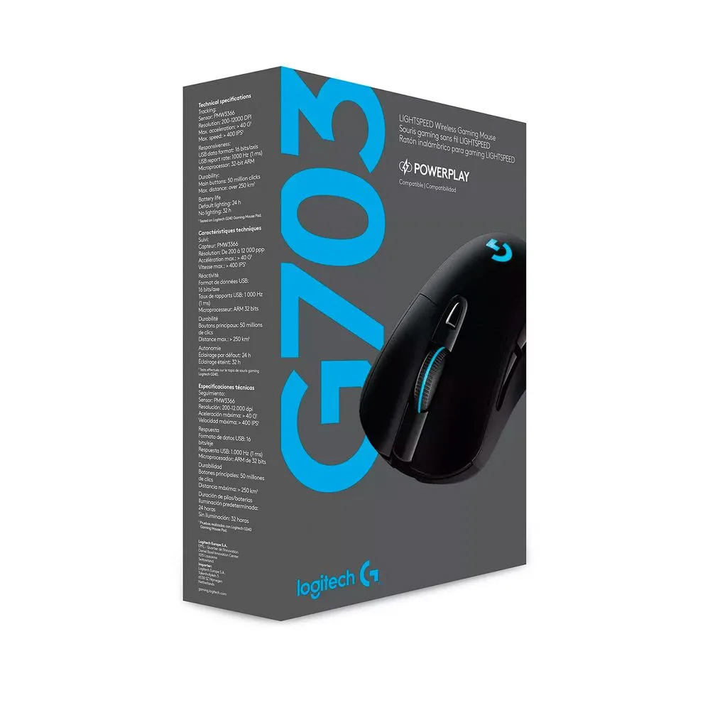 MOUSE GAMING LOGITECH G703 LIGHTSPEED HERO 25K: ULTRA PRECISIÓN, INALÁMBRICO, LIGERO, COMPLETO EN RGB - 1