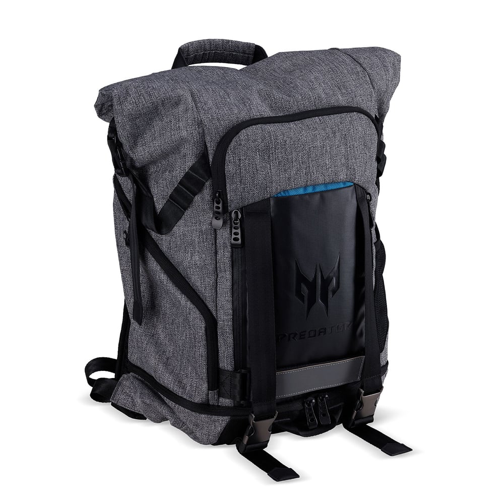 MOCHILA GAMER ACER PREDATOR ROLLTOP 15' - GRIS Y AZUL TEAL, IDEAL PARA PORTÁTILES Y GAMING - 1