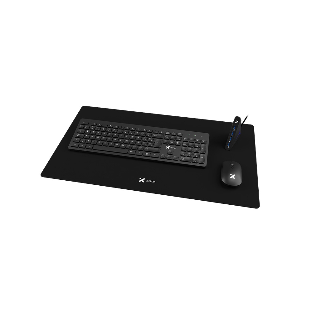 TECLADO MULTIMEDIA XTECH XTK-320S CON MOUSE INALÁMBRICO Y HUB USB 3.0 DE 4 PUERTOS - 1