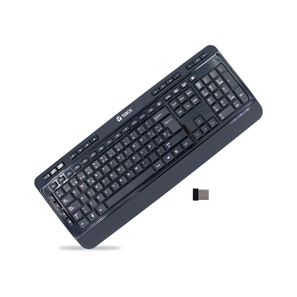 TECLADO INALÁMBRICO TEROS TE-4074CS, 2.4GHZ, USB, COLOR NEGRO - CONEXIÓN FÁCIL Y DISEÑO COMPACTO - 1