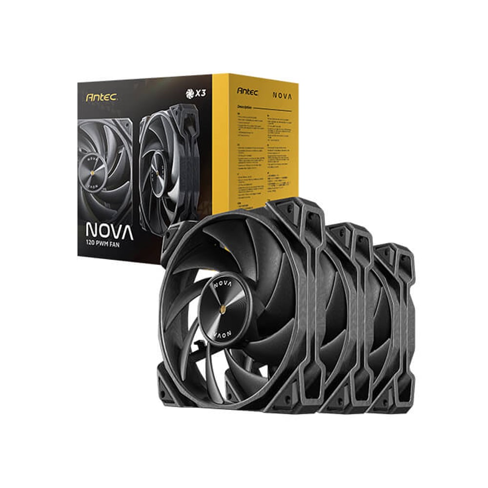 VENTILADORES ANTEC NOVA 120MM BK - PACK DE 3, SILENCIOSOS Y EFICIENTES PARA MEJORAR TU PC - 1