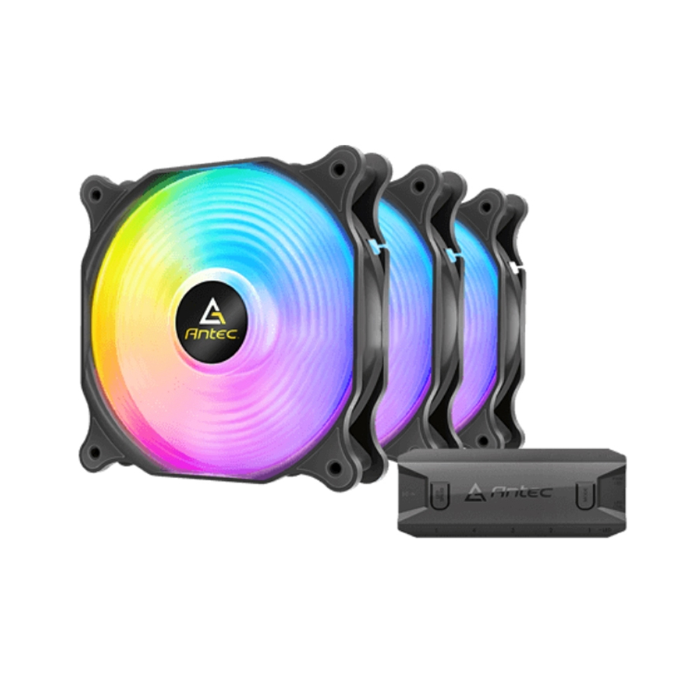 VENTILADOR ANTEC F12 RACING ARGB 120 AUMENTO RGB 3 PACK - 1