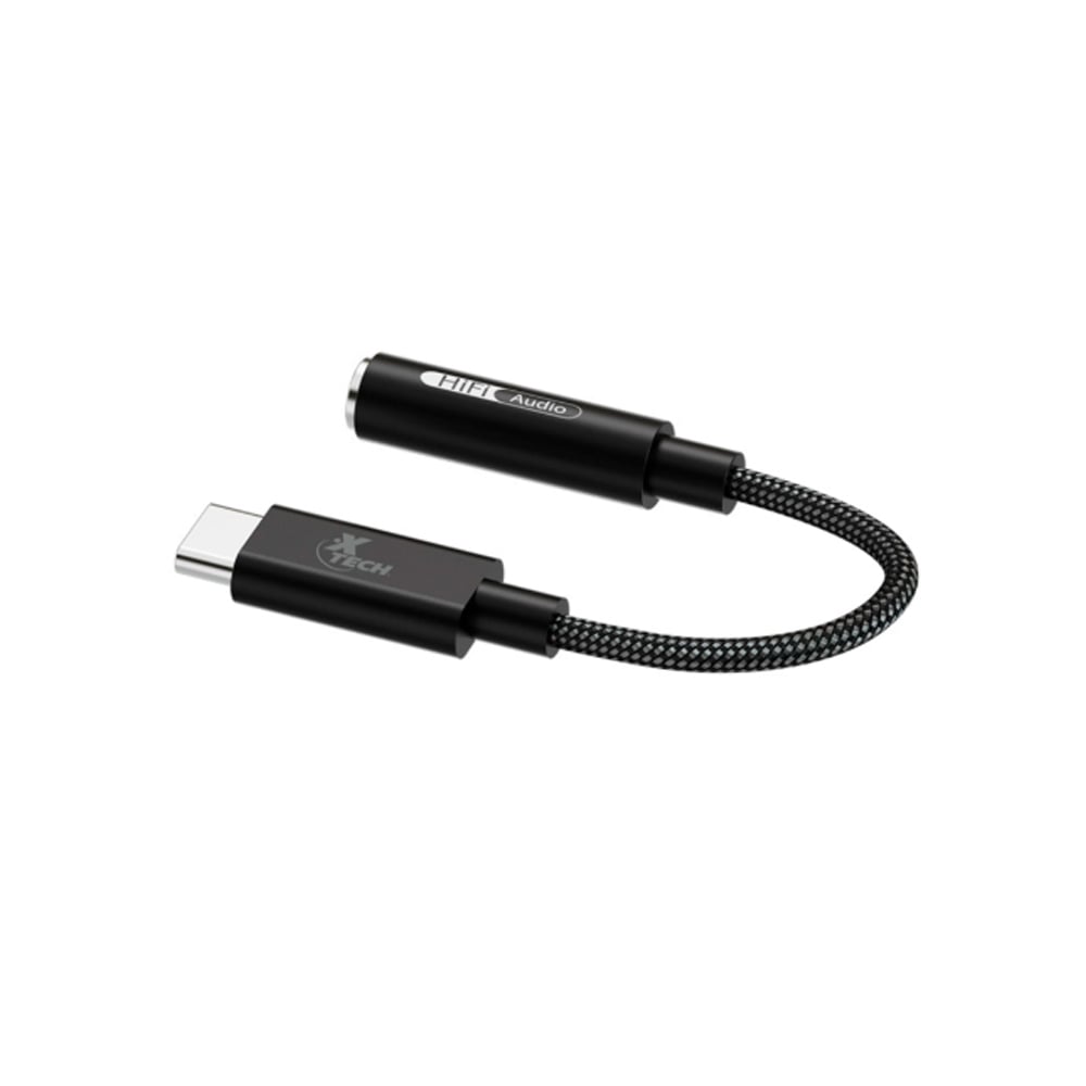ADAPTADOR DE AURICULARES USB-C A 3.5MM XTECH - 24 PIN - 10 CM - NEGRO - COMPATIBLE CON TODOS LOS DISPOSITIVOS - 1